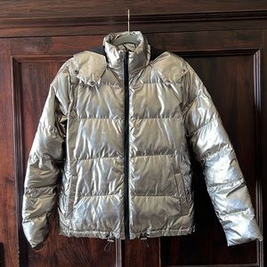 Women’s Champagne Metallic Puffer Jacket - S